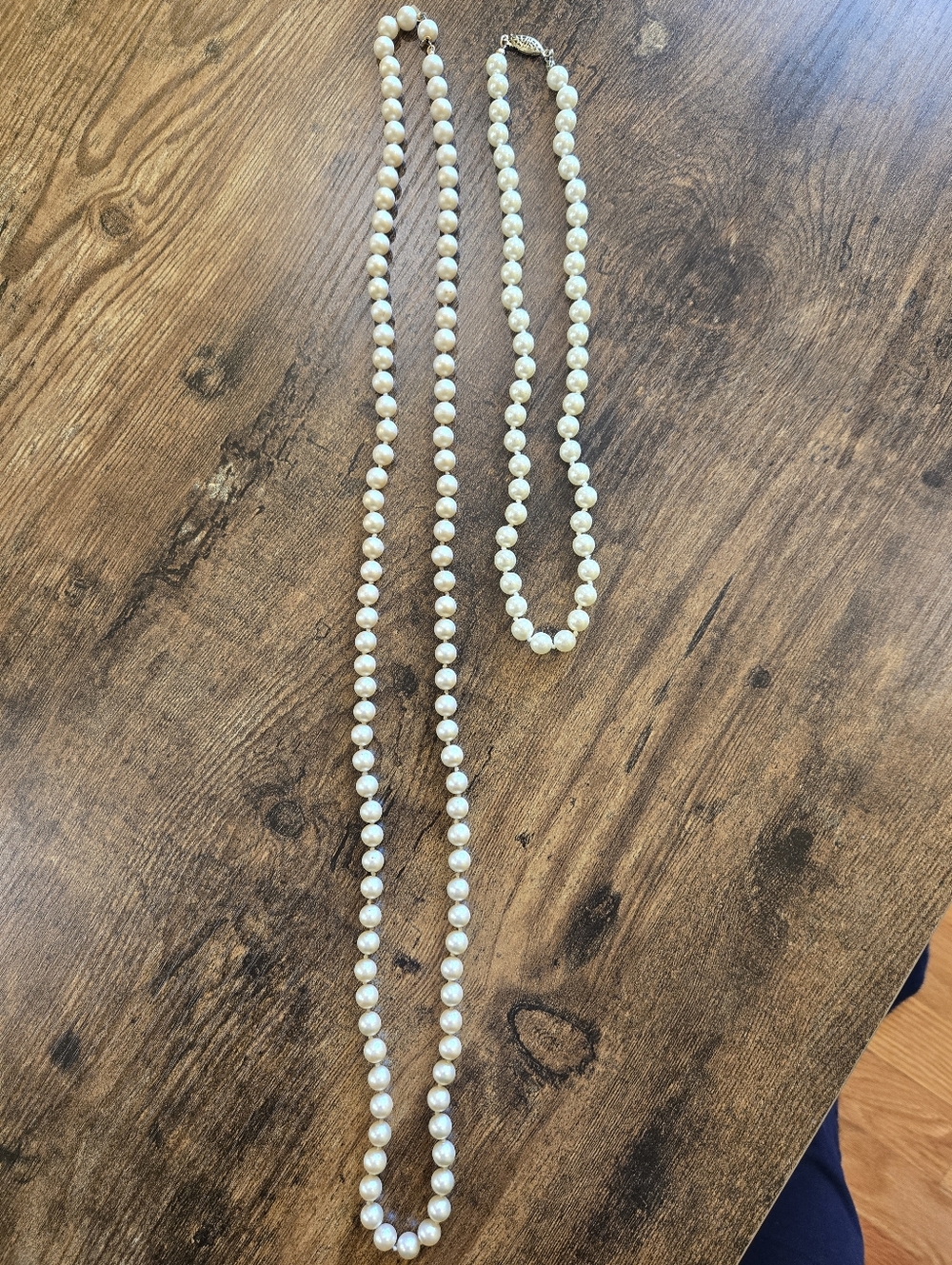 Bundle Of Two Vintage Pearl Faux Necklaces